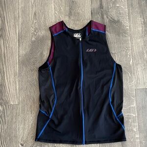 LG Men's Black and Purple Triathlon Top Sleeveless Shirt